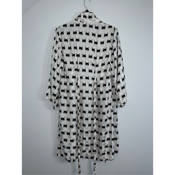 Women’s Silk Robe MEDIUM-LARGE Black Cats - Picture 7 of 9